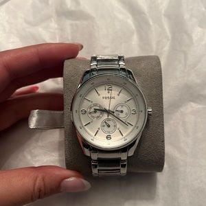 Silver Fossil Watch
